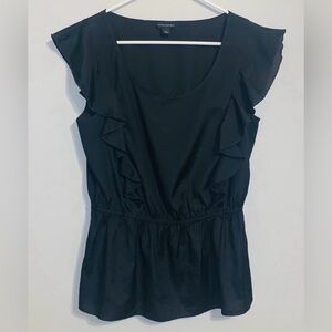 Banana Republic Black Ruffle Blouse